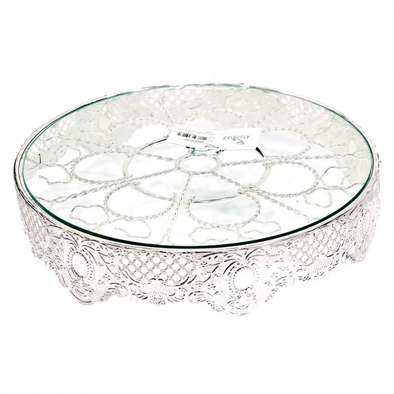 Տակդիր Խմորեղենի ATJ-7013-S Ապակիով Silver Coll. 2